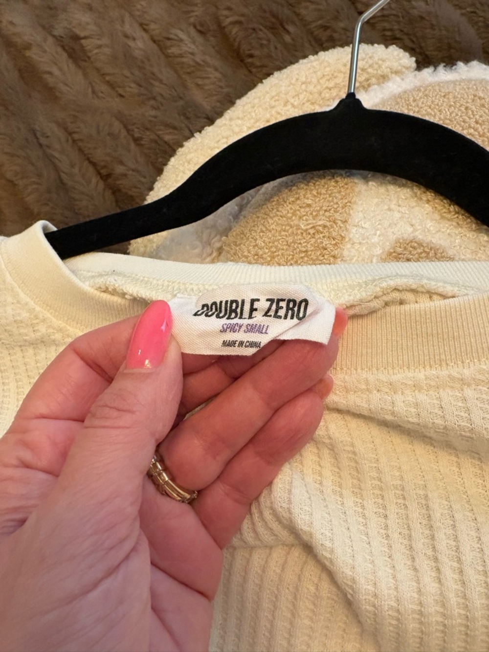 Double Zero Cream Ribbed Top - Picture 6 of 6
